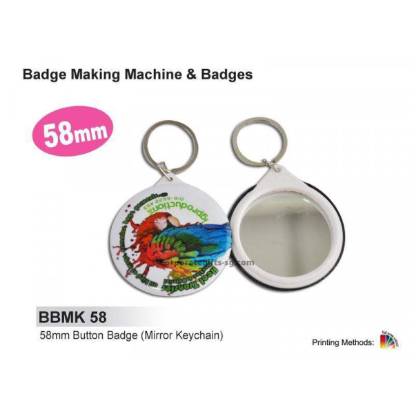 BBMK 58 (58mm Button Badge) Mirror Keychain